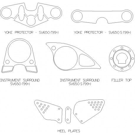 Suzuki SV650S Half Faired 99-02 - Clock Surround