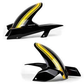 Pyramid Hugger | Metallic Diablo Black/Metallic Yellow (Yellow Ball Scheme) | Kawasaki Z 900 RS SE 2022-Current
