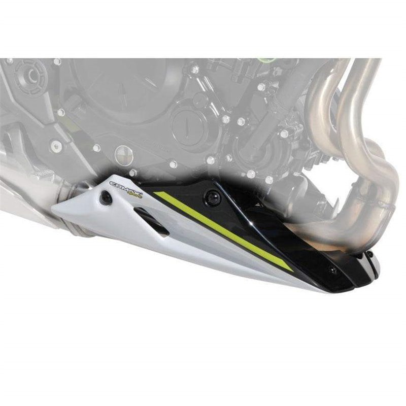 Belly Pan | Met White/Met Black/Met Green (Pearl Blizzard/Spark Black/Candy Lime Green) | Kawasaki Z 650 2020-Current