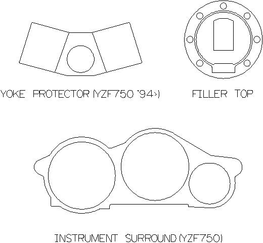 Yamaha YZF750 - Clock Surround