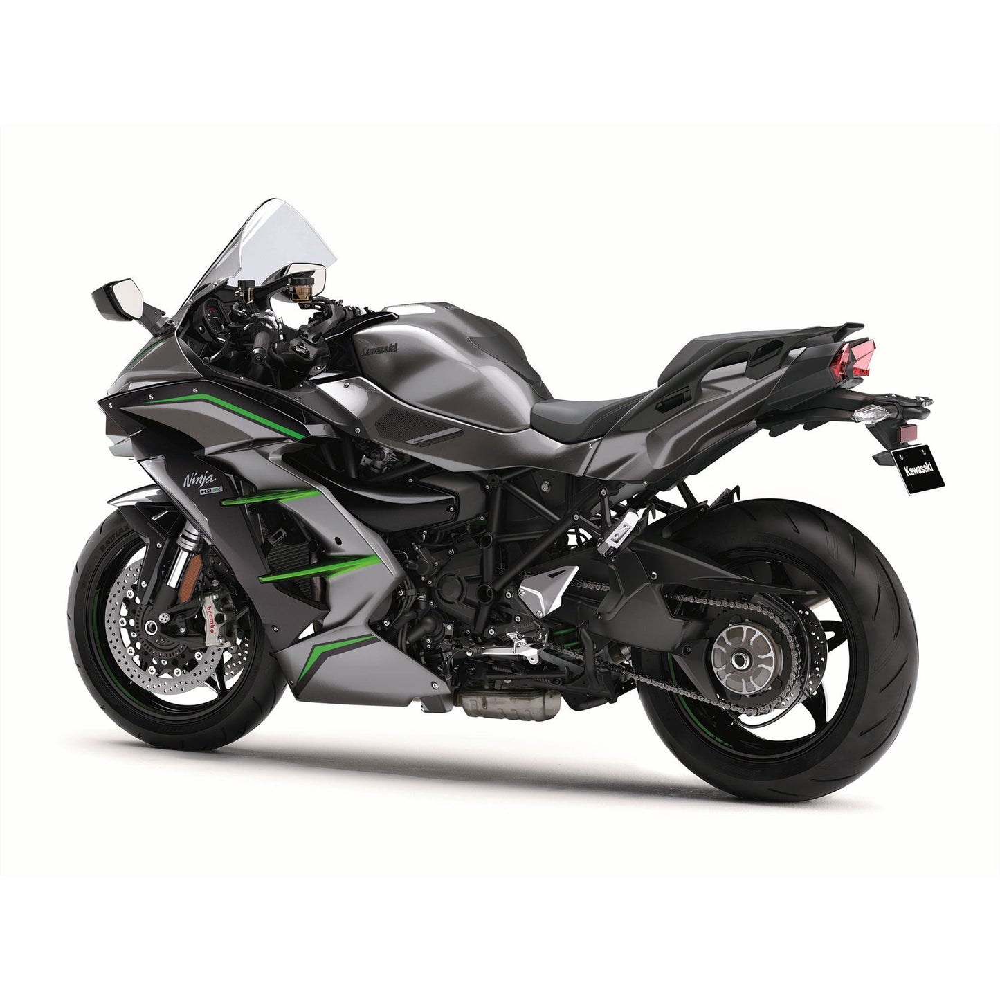 Pyramid Hugger | Matte Black / Metallic Graphite Grey / Metallic Diablo Black / Emerald Blazed Green (SE) | Kawasaki Ninja H2 SX