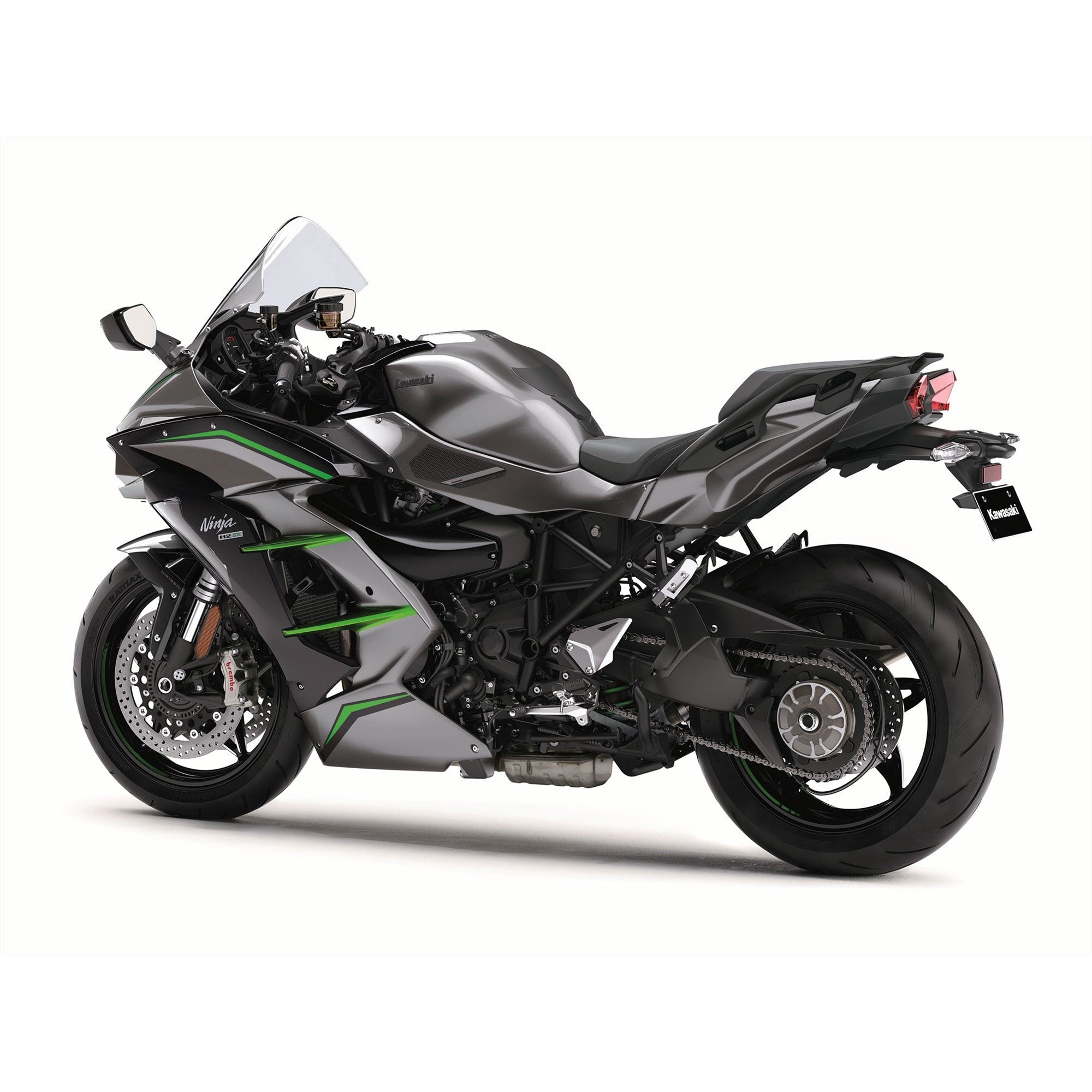 Pyramid Hugger | Matte Black / Metallic Graphite Grey / Metallic Diablo Black / Emerald Blazed Green (SE) | Kawasaki Ninja H2 SX